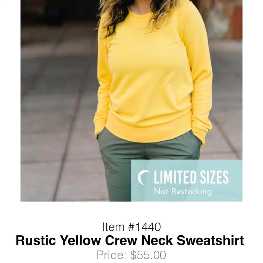 ZYIA Rustic Yellow Crew Neck Sweater